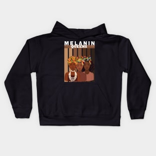 Melanin Queens Afro Black Pride Kids Hoodie